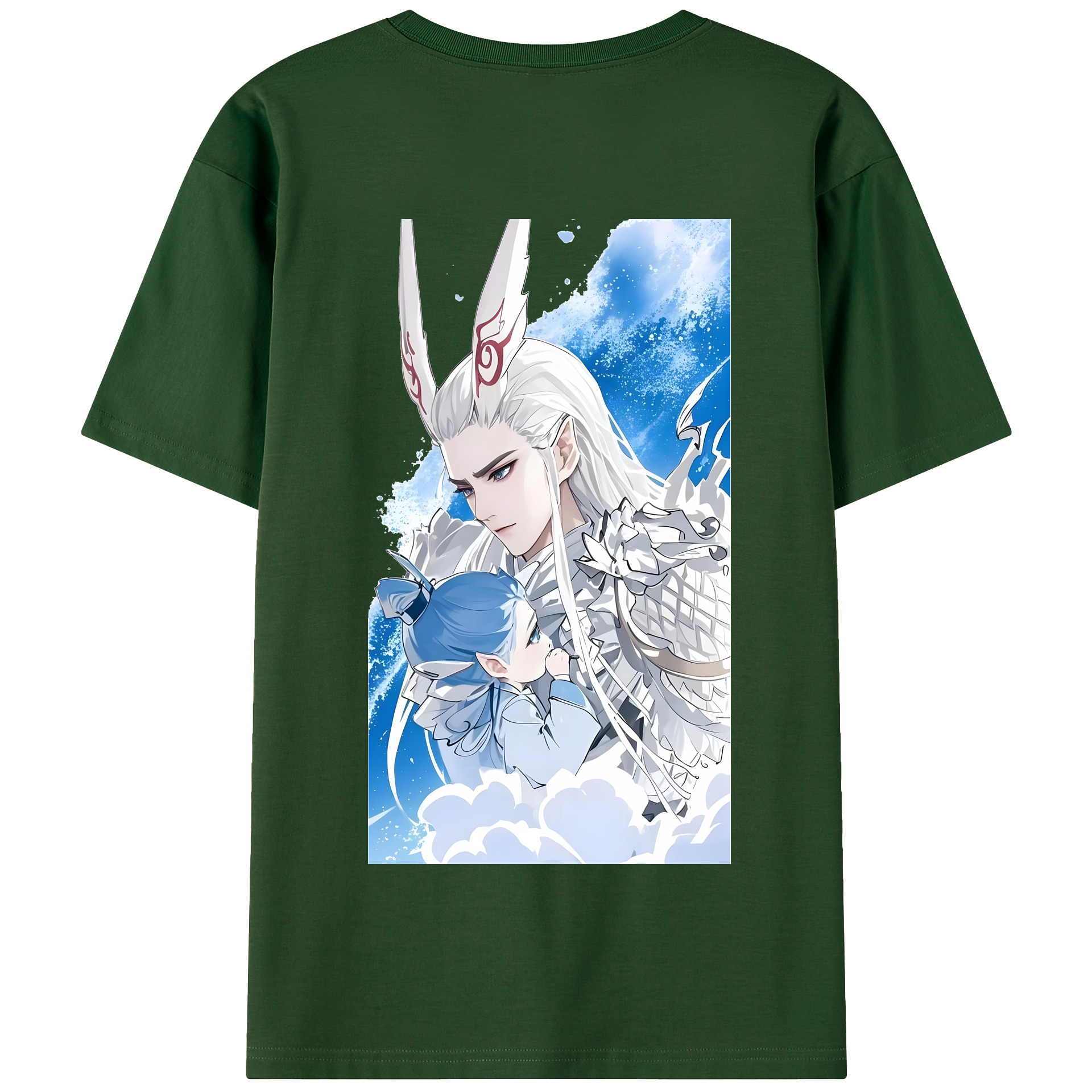 （画像用） Ne Zha 2 ナタ 魔童の大暴れ 綿100％半袖Tシャツ（背面プリント）